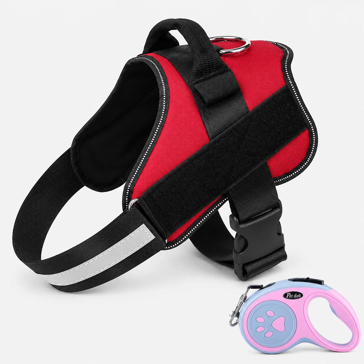Set Arnés y Correa Extensible Reflectante para Perros