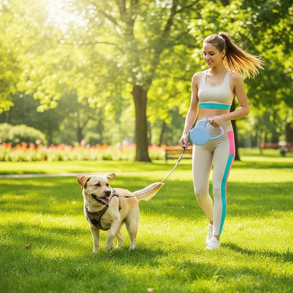 Correa Extensible para Perros 3/5 m — reflectante para pasear de noche